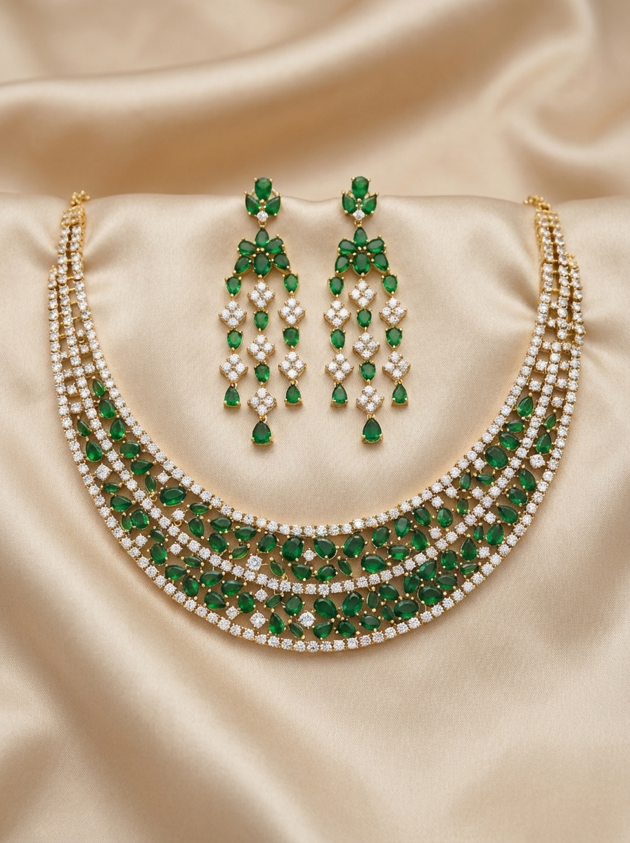 Green Stone Necklace Set