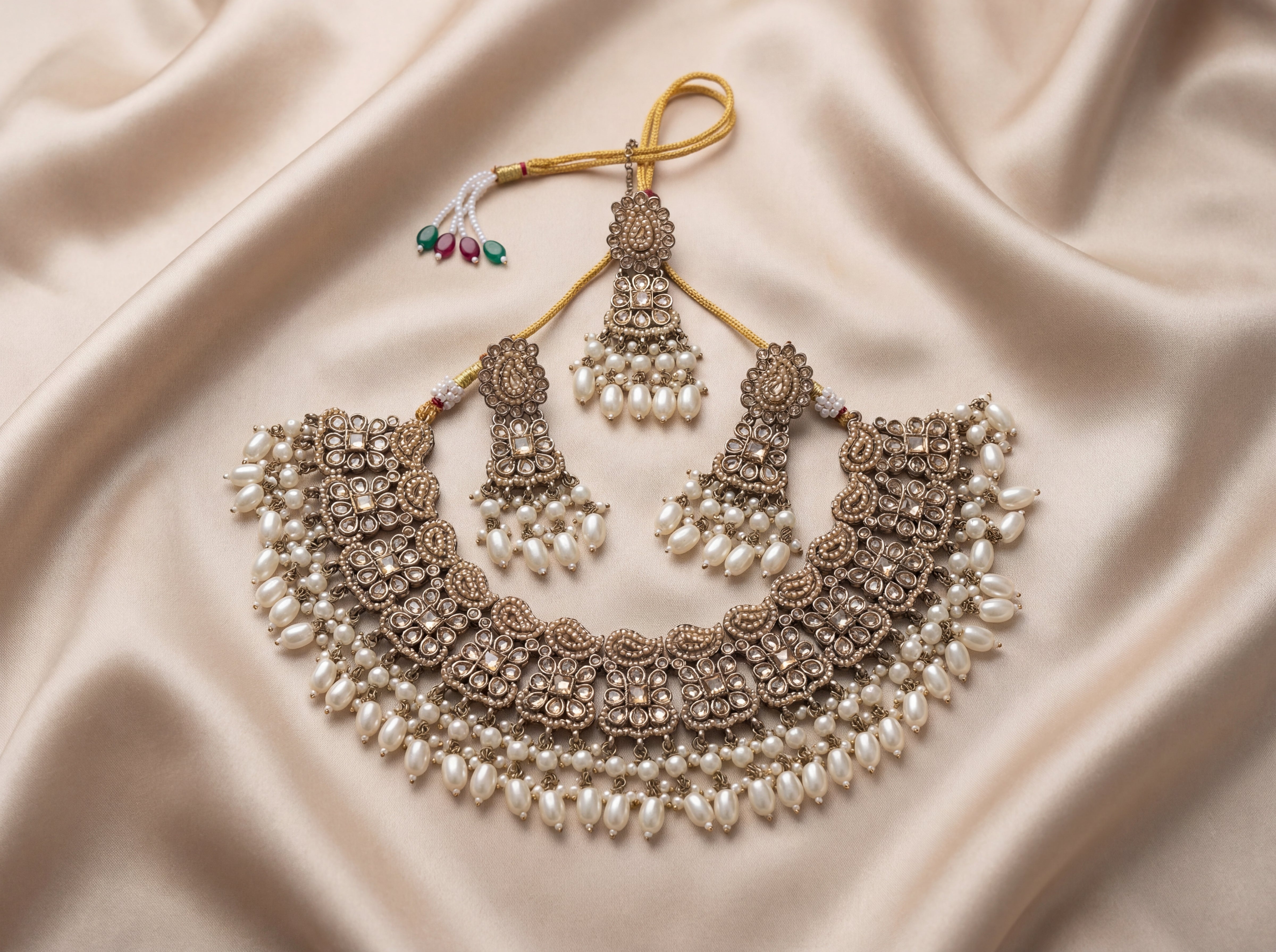 Pearl Kundan Necklace Set