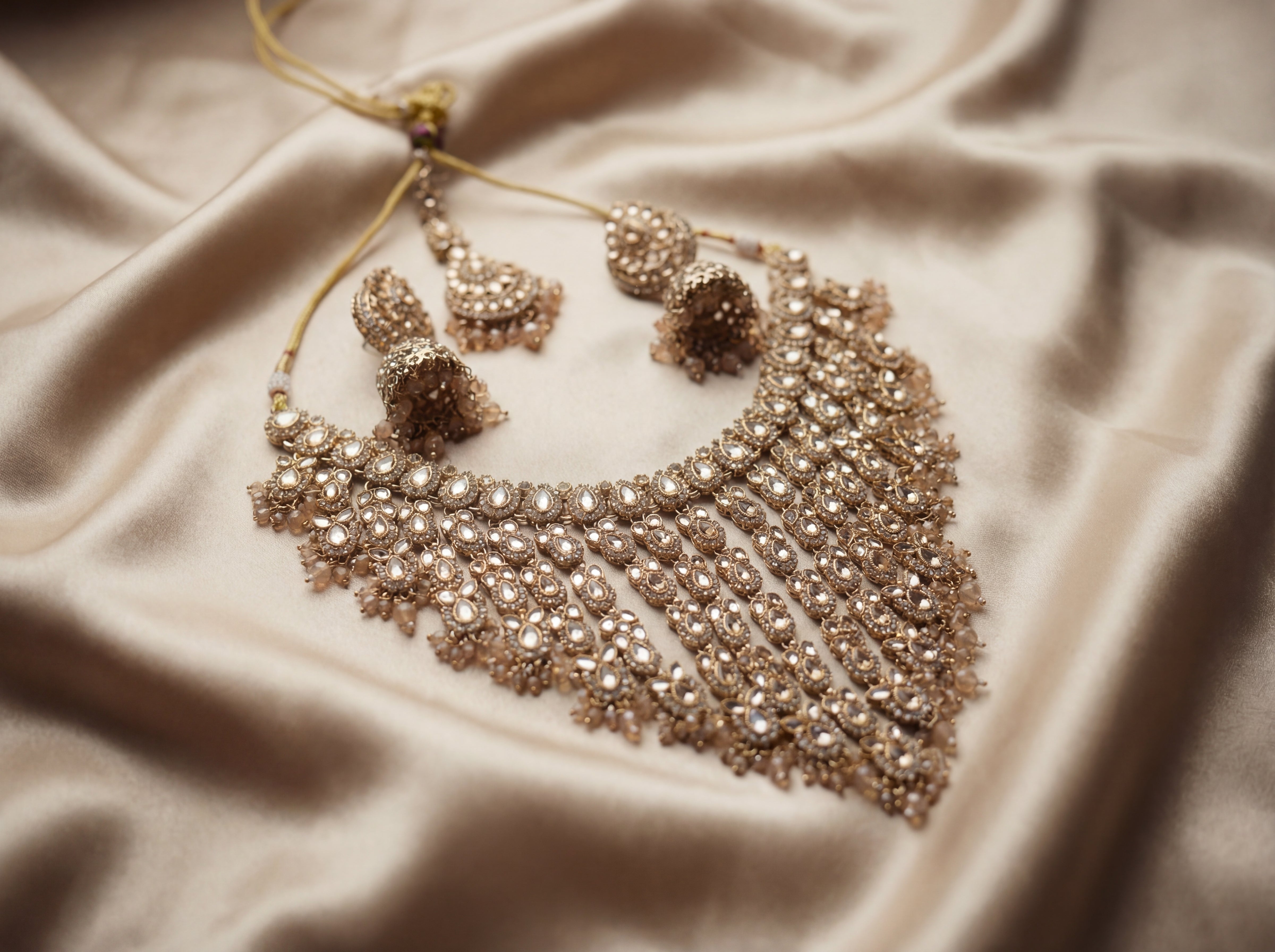 Gold Stone Necklace Set