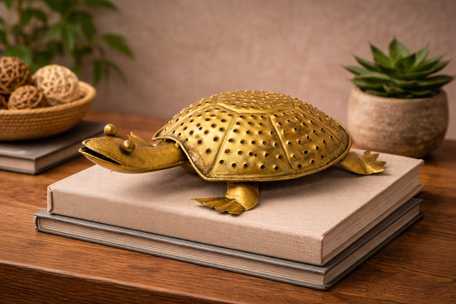 TORTOISE T LIGHT CANDLE HOLDER