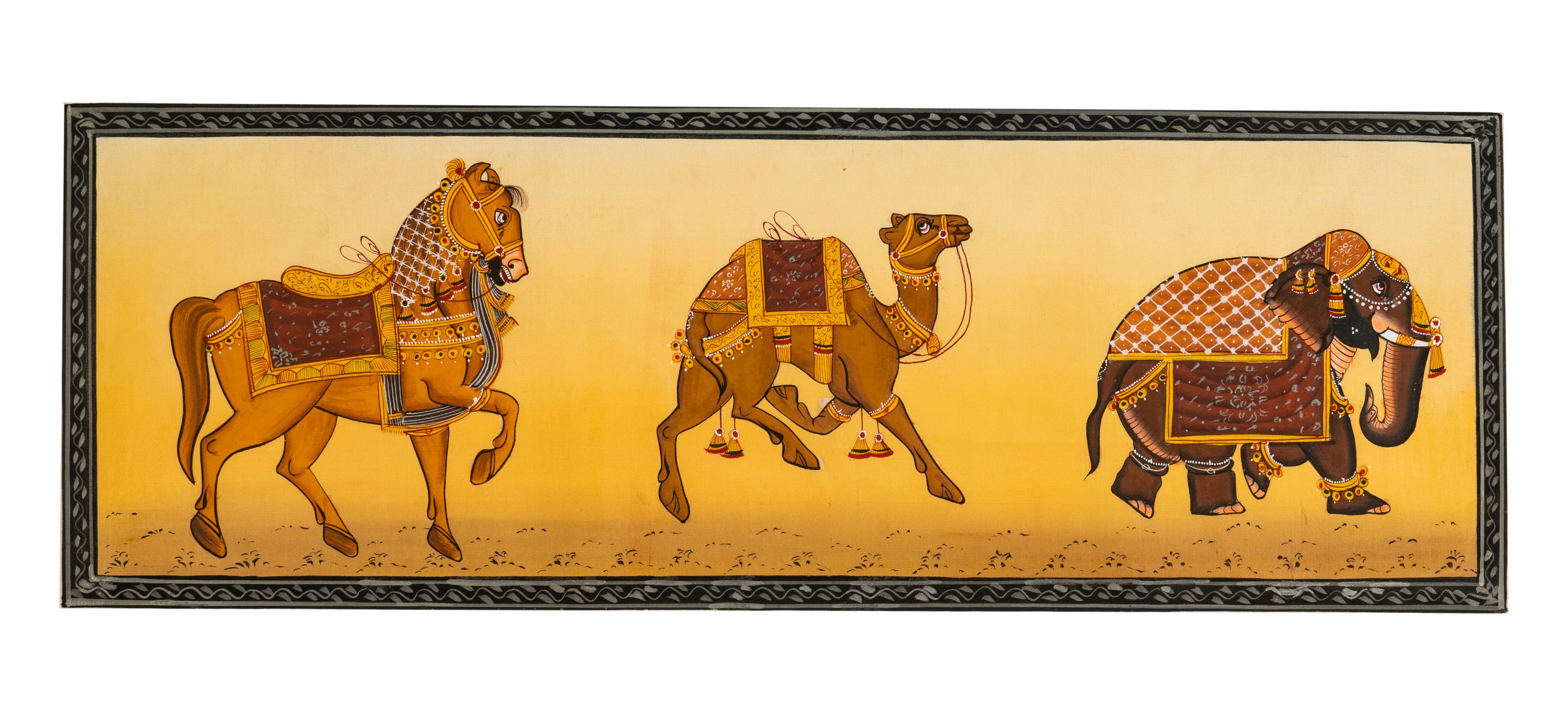 Royal Caravan Animals – Miniature Cloth Painting