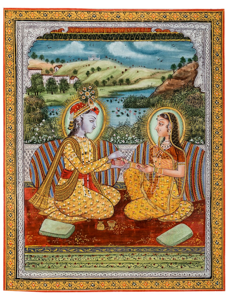 Radha Krishna Miniature Painting (Handmade Art)