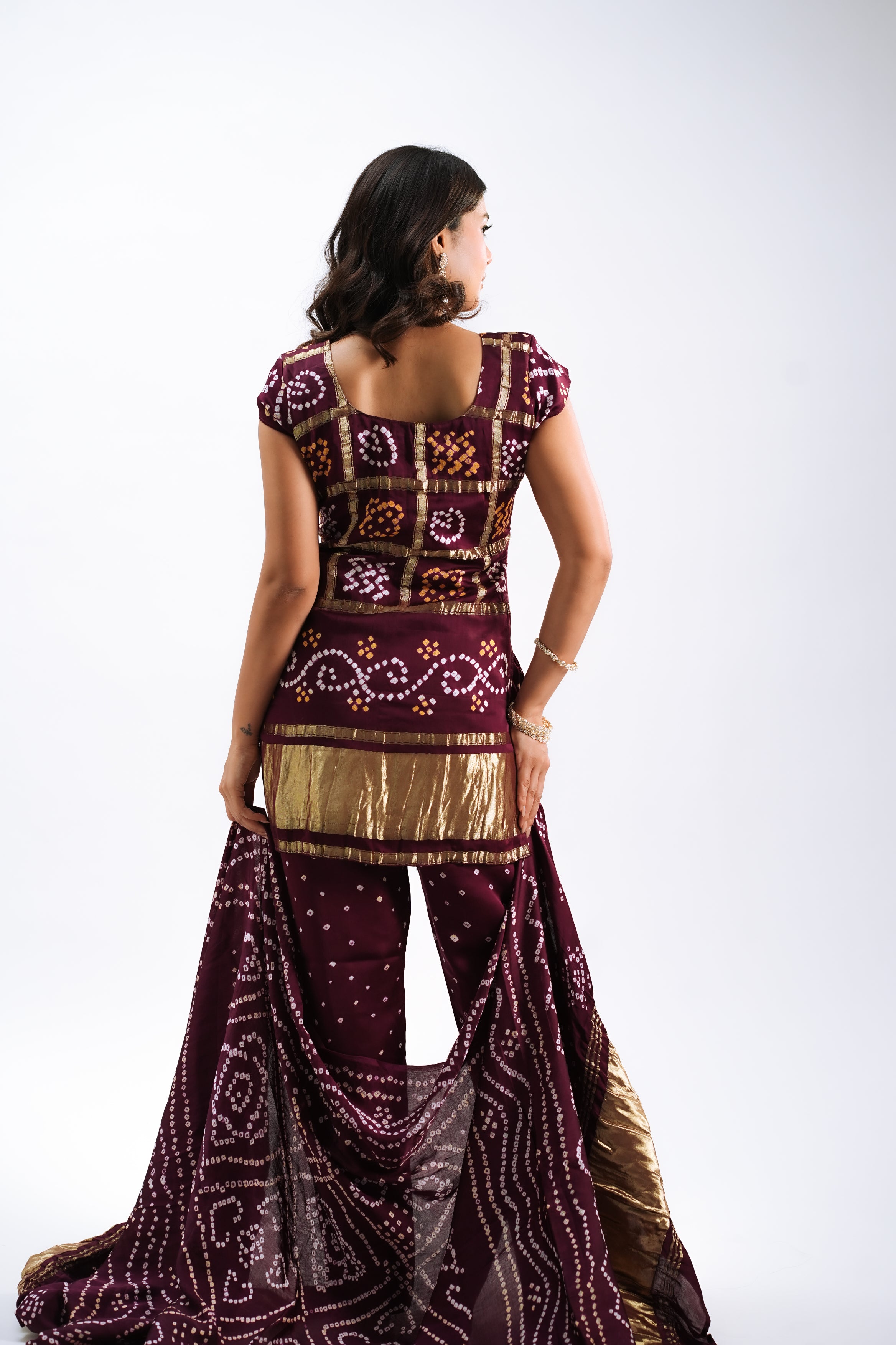 Gharchola in Wine – Modal Silk Edition