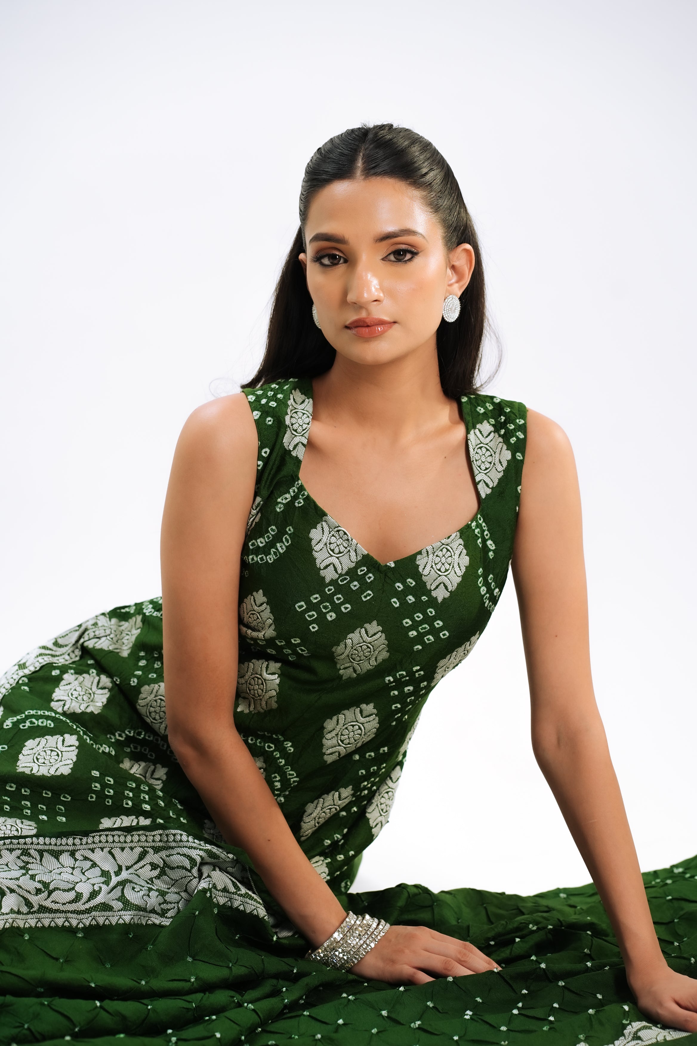 Emerald Bandhani Grace Set