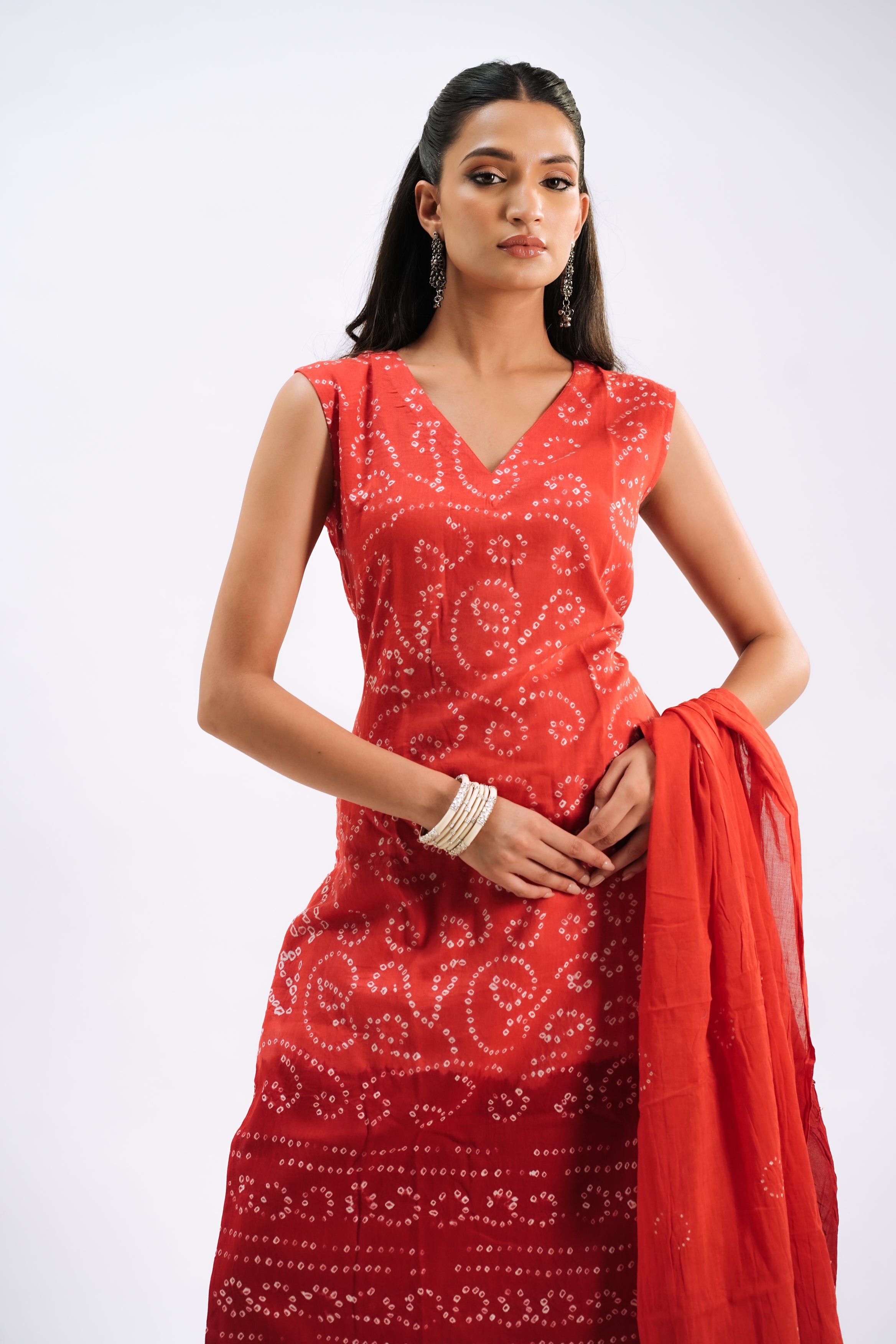 Crimson Bandhani Classic Set