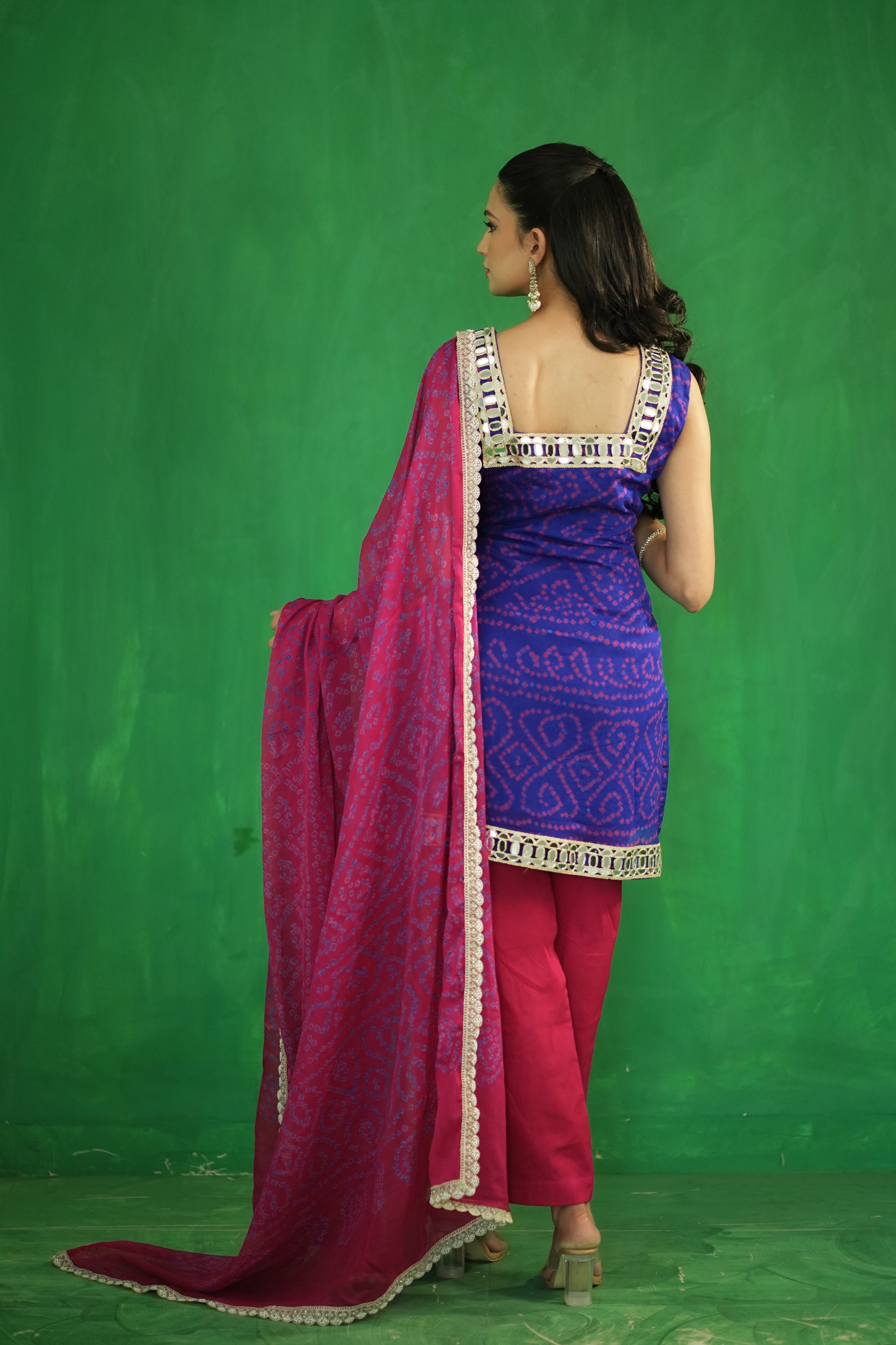 Bandhani Set in Pure Crepe Silk