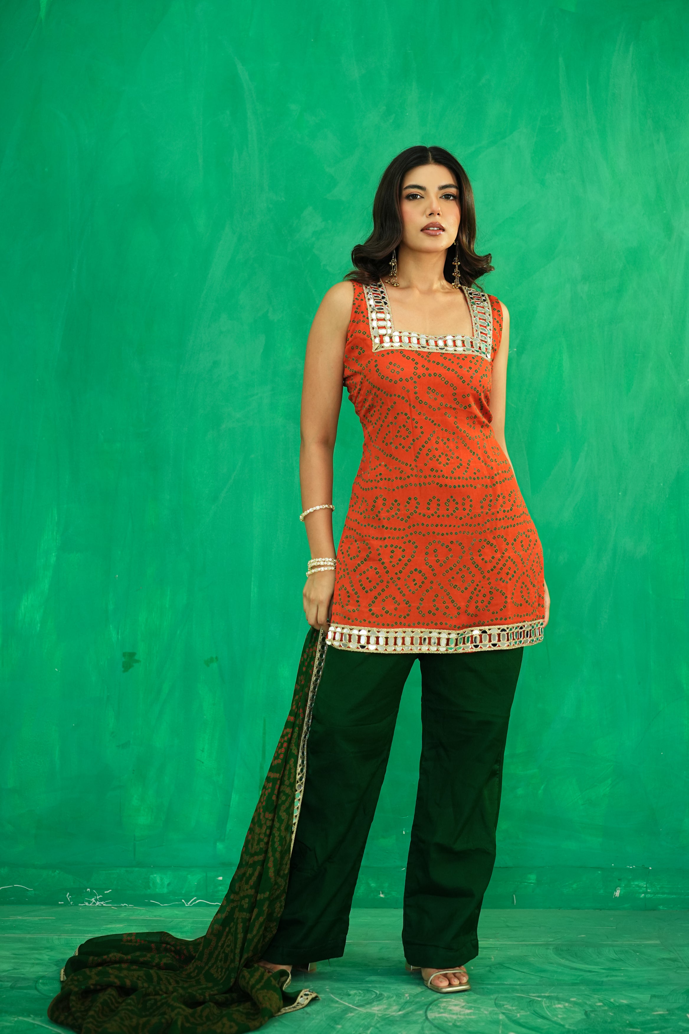 Bandhani Set in Pure Crepe Silk