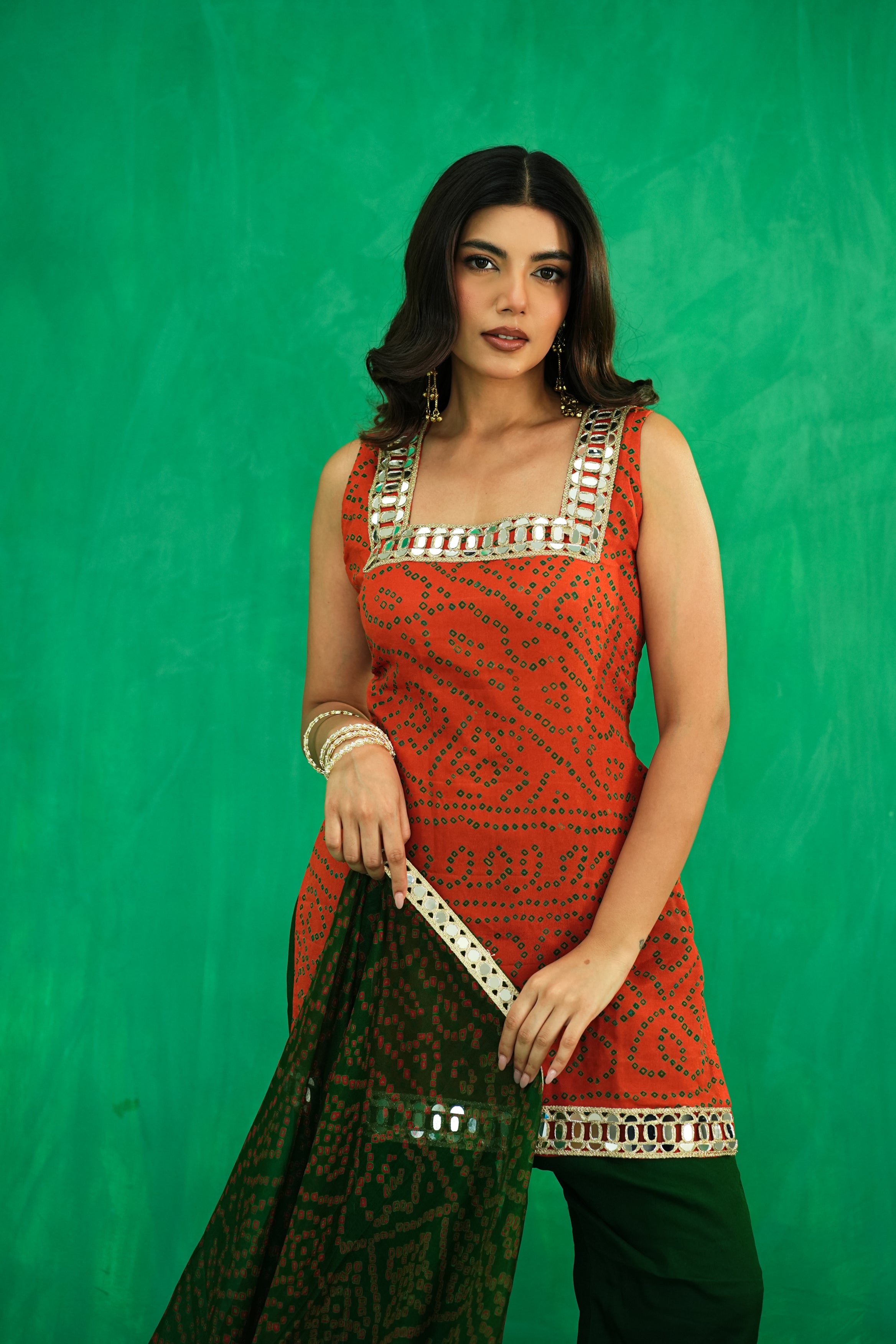 Bandhani Set in Pure Crepe Silk