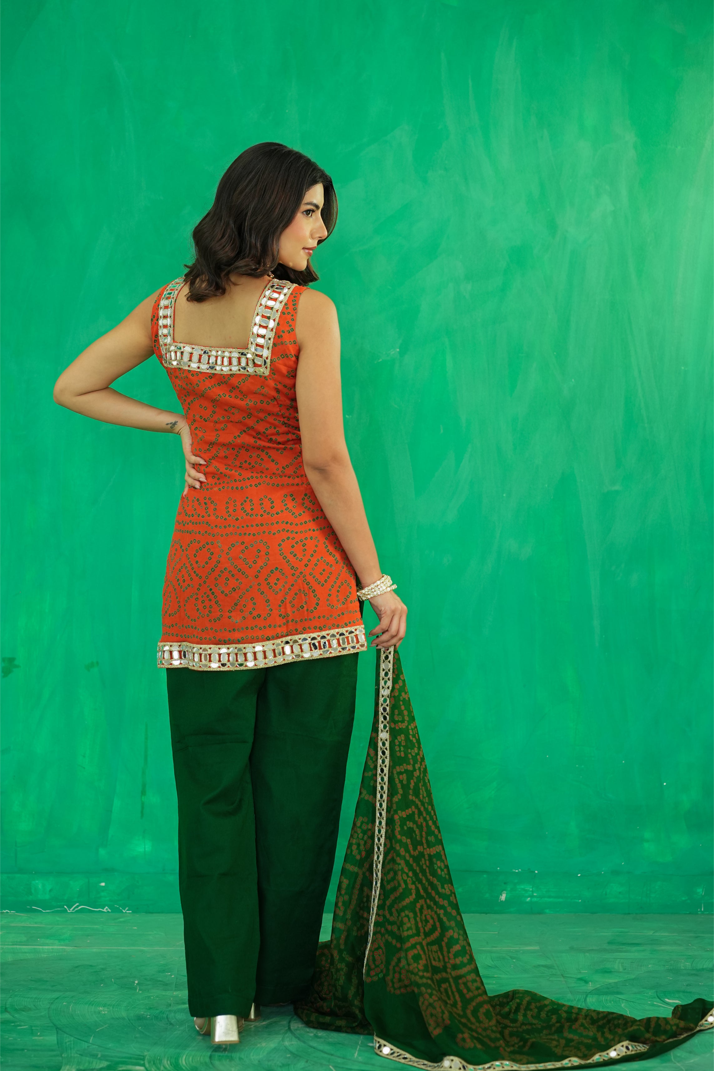 Bandhani Set in Pure Crepe Silk