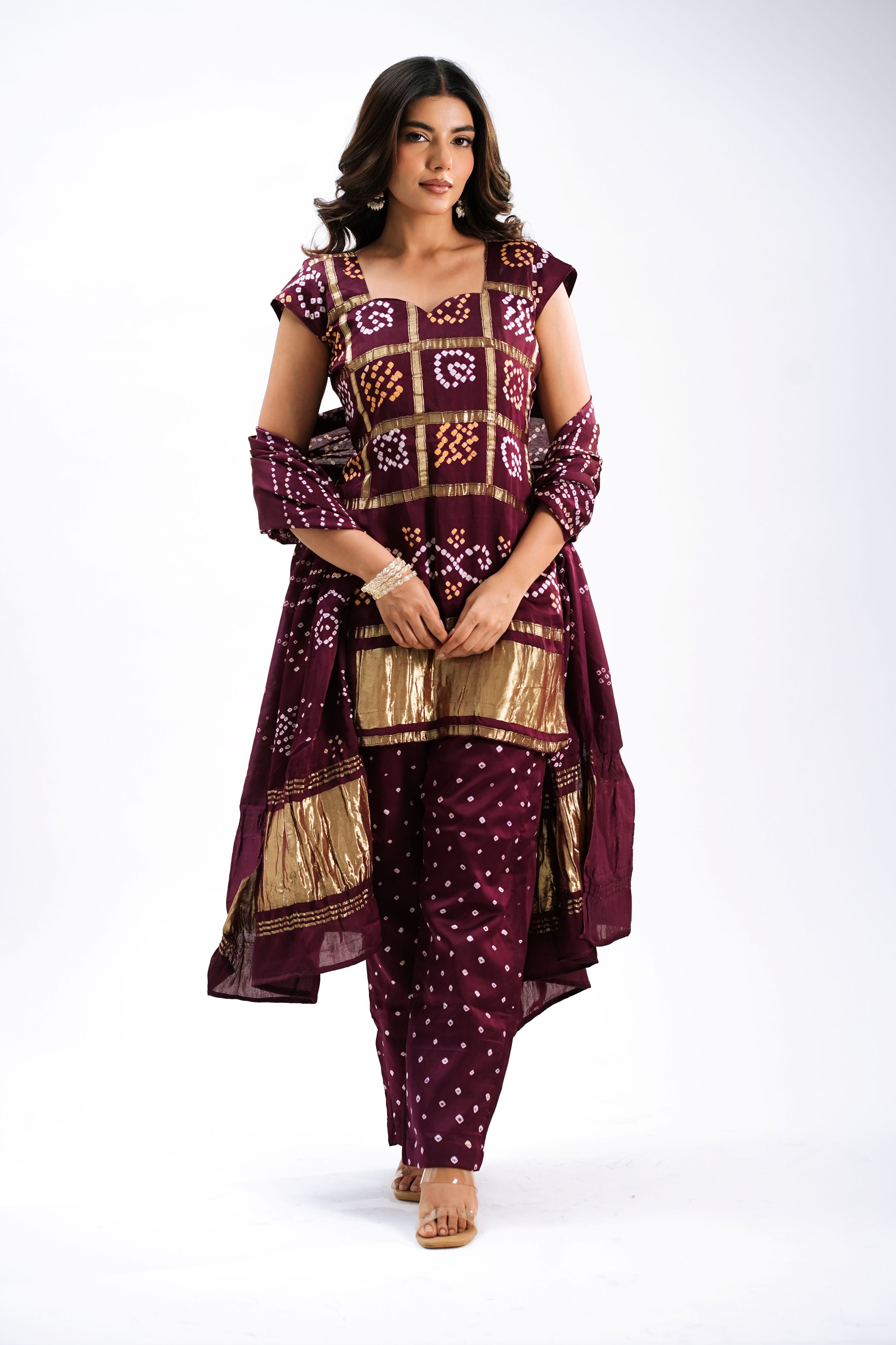 Gharchola in Wine – Modal Silk Edition