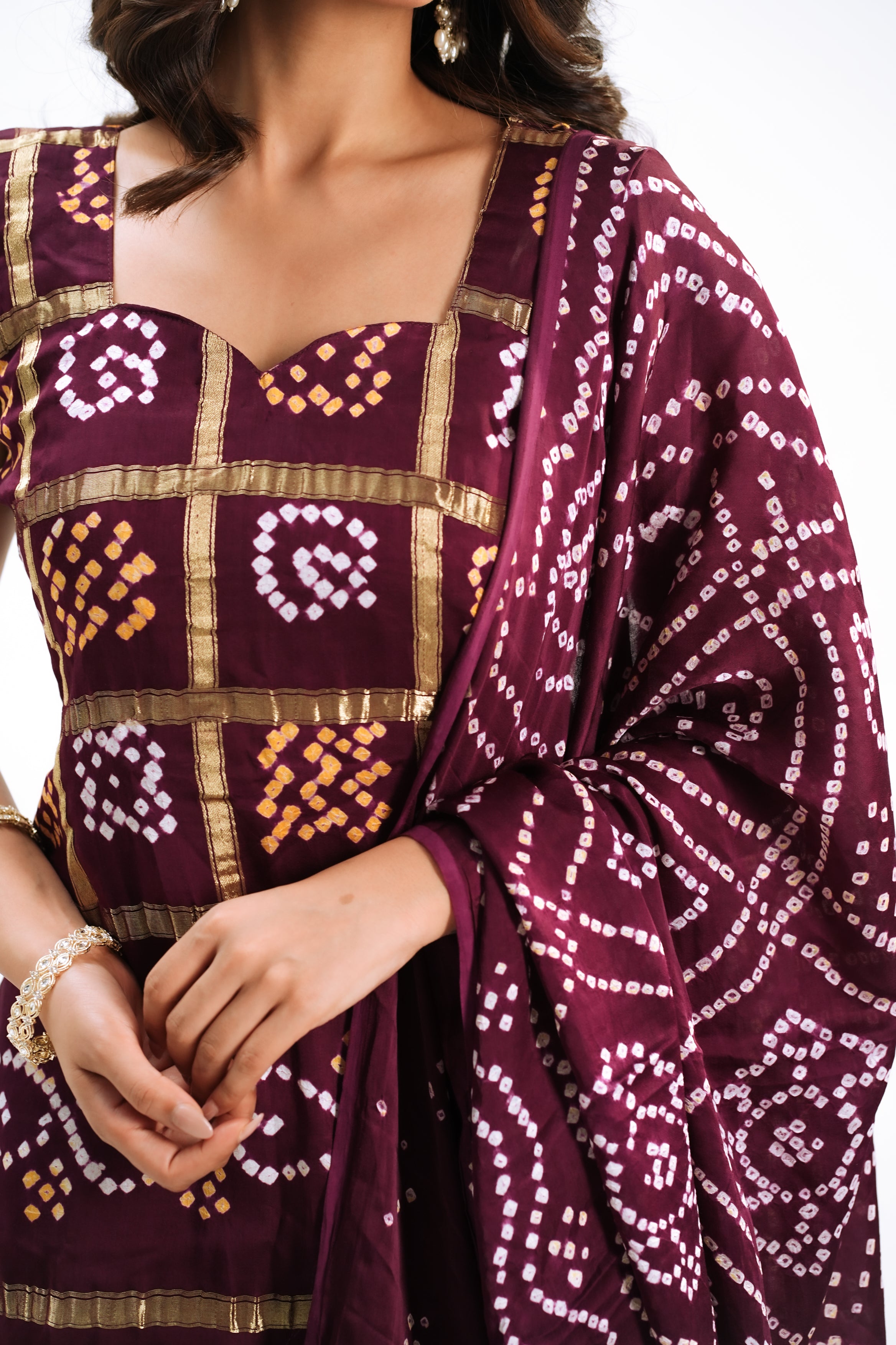Gharchola in Wine – Modal Silk Edition
