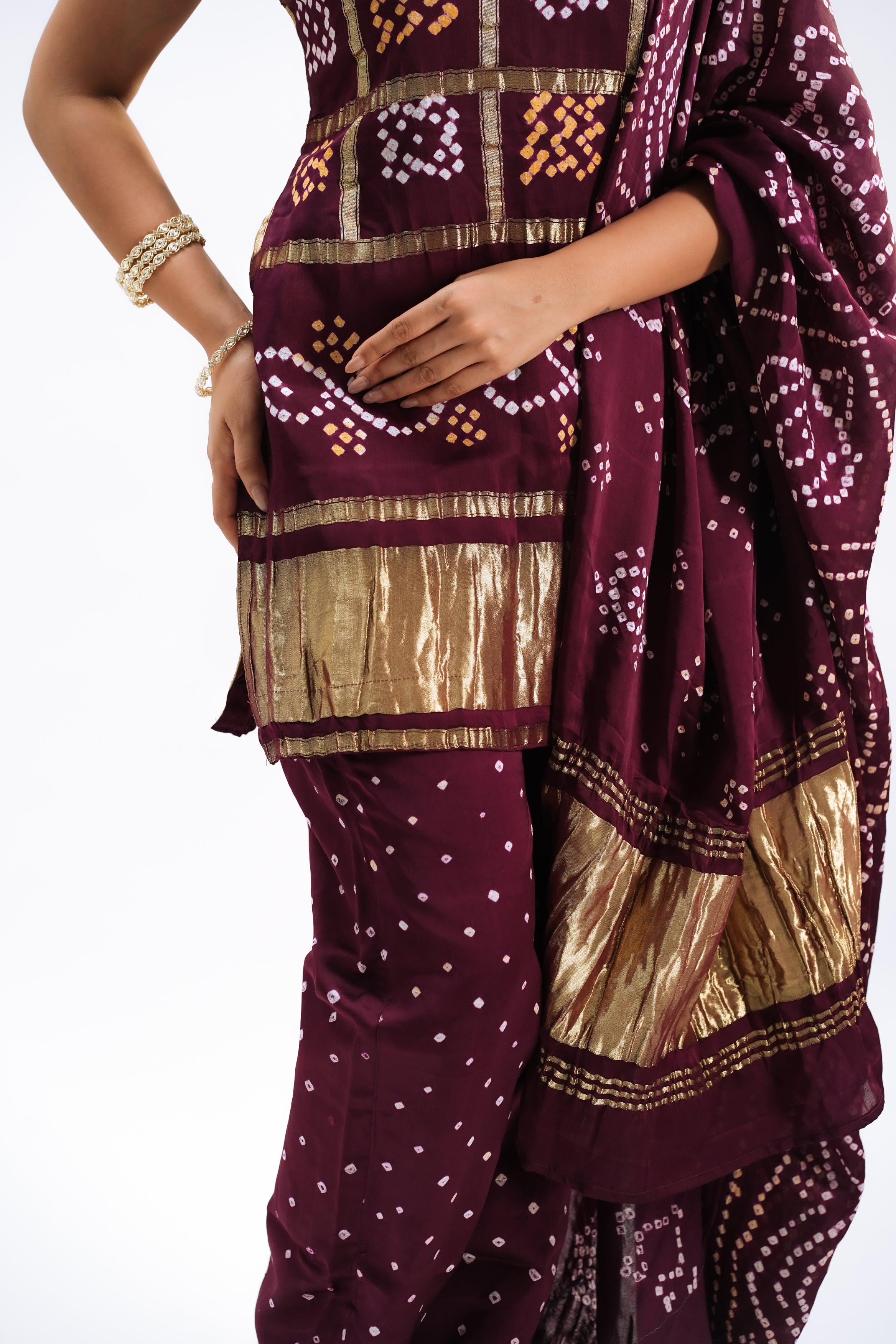 Gharchola in Wine – Modal Silk Edition
