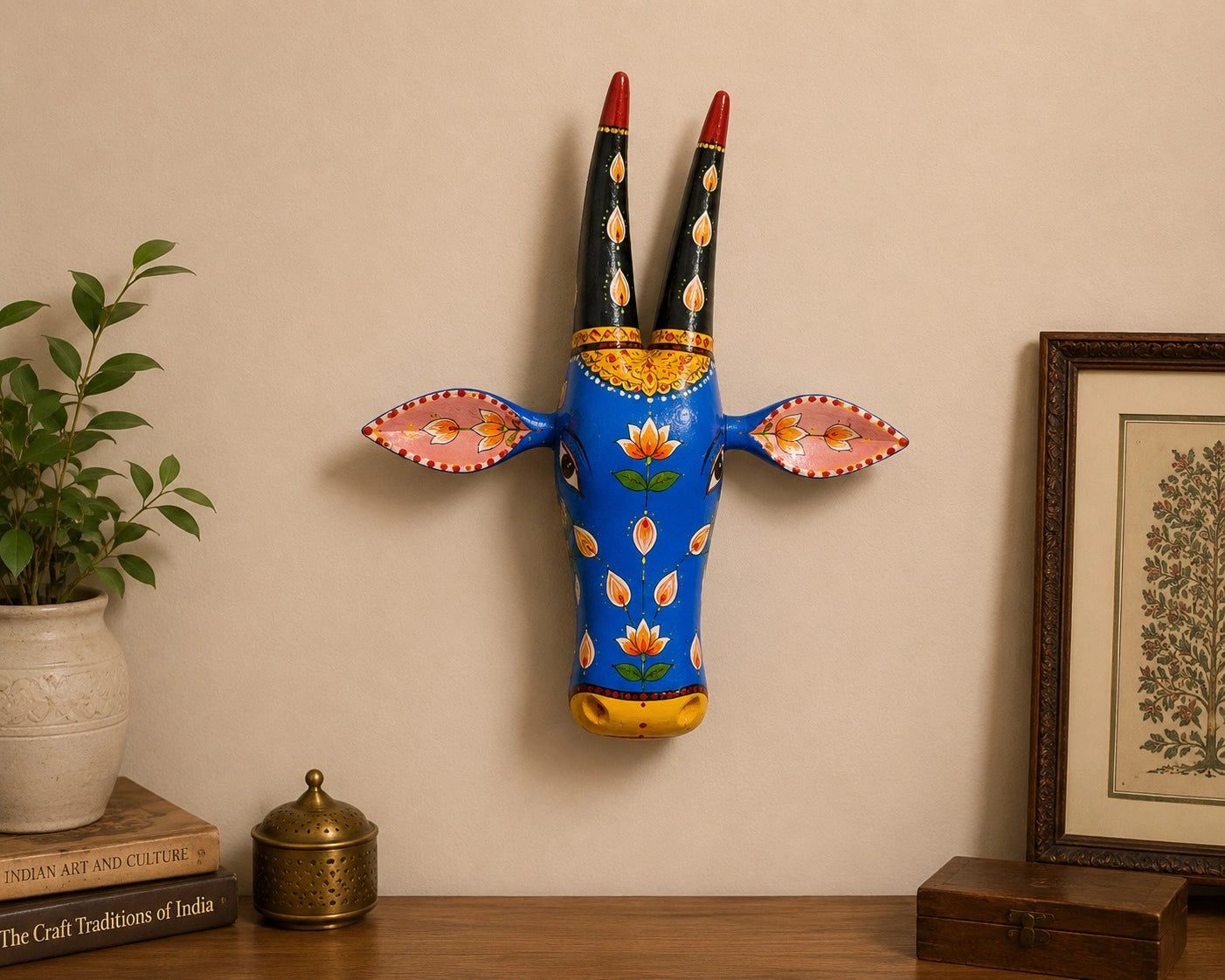 BLUE SACRED COW WALL ART