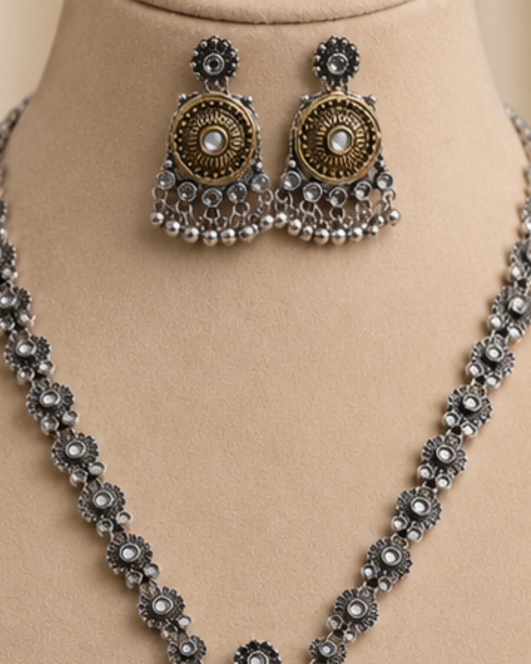 Oxidised Pendant Necklace Set