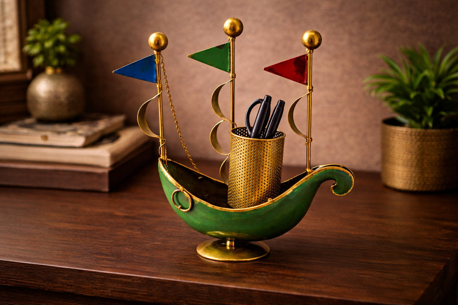 IRON SHIP WITH PENHOLDER