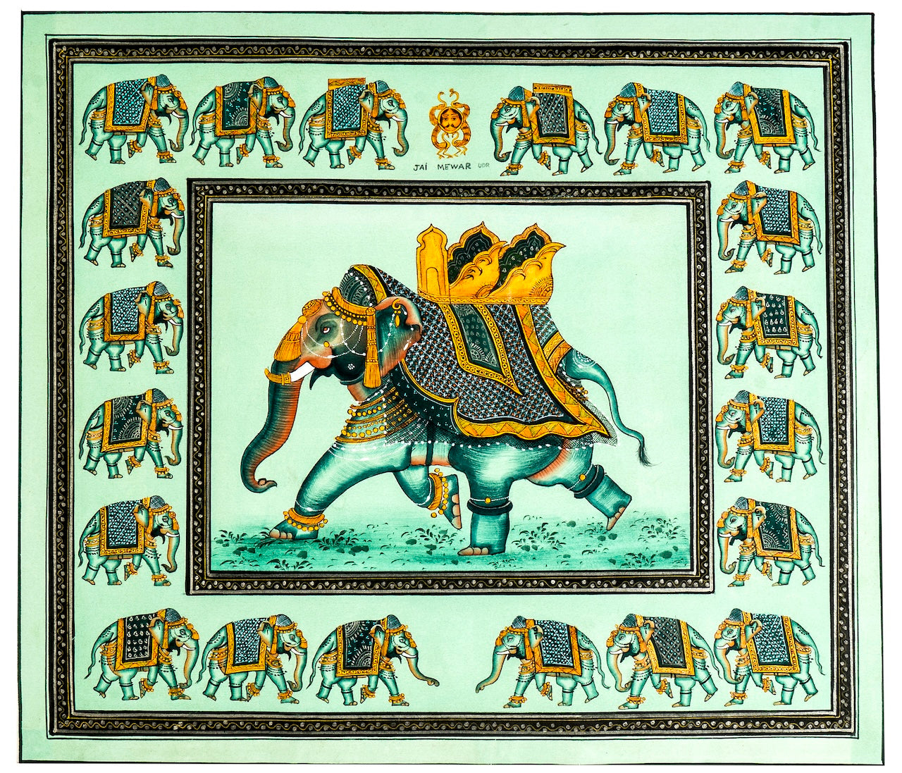 Jai Mewar Royal Elephant – Miniature Cloth Painting