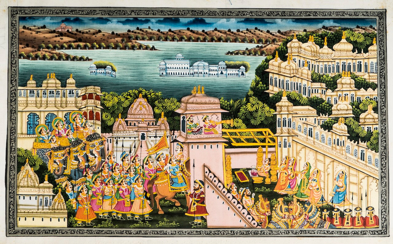 Royal Marriage Procession Miniature Cloth Painting 1