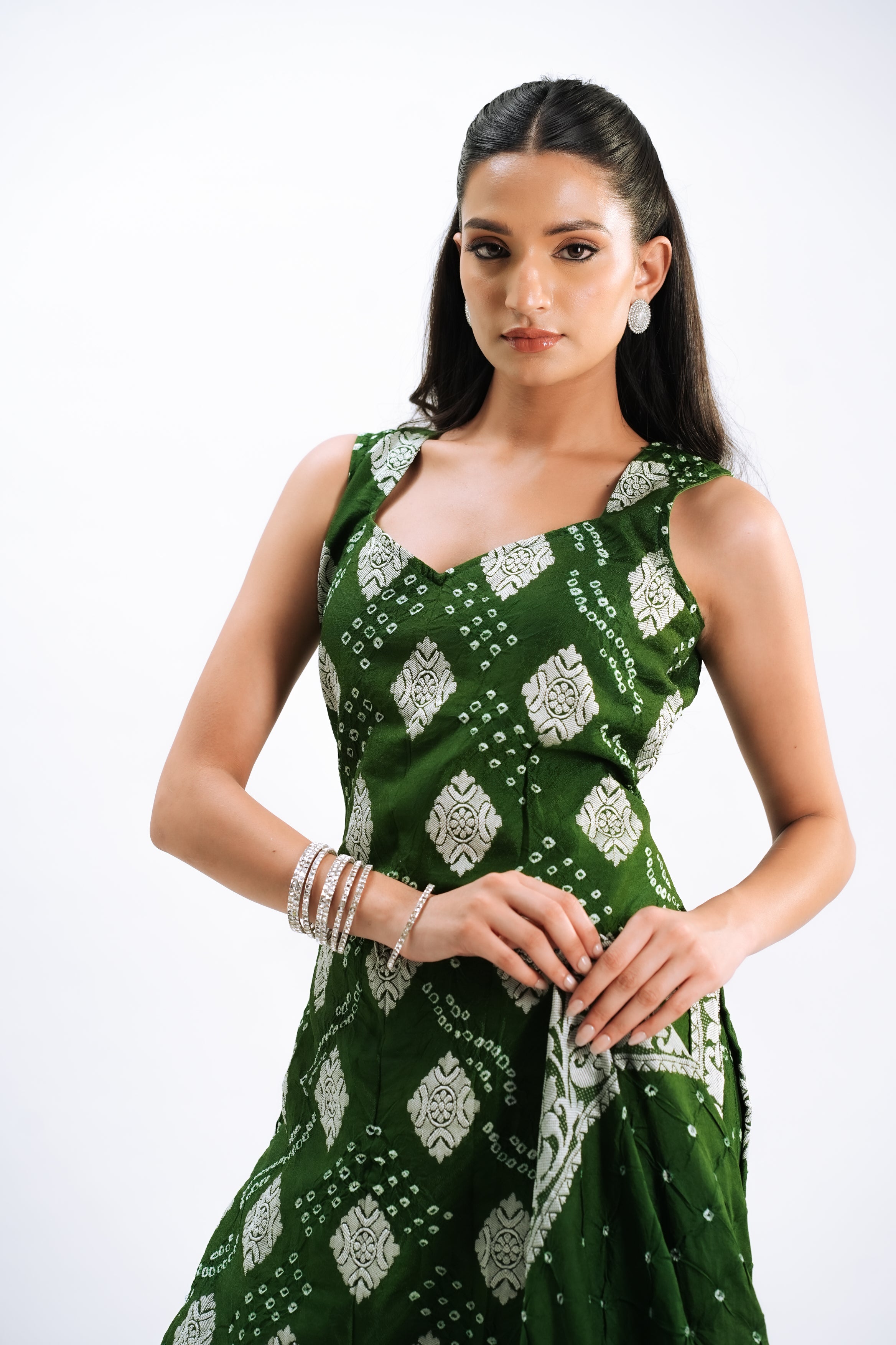 Emerald Bandhani Grace Set