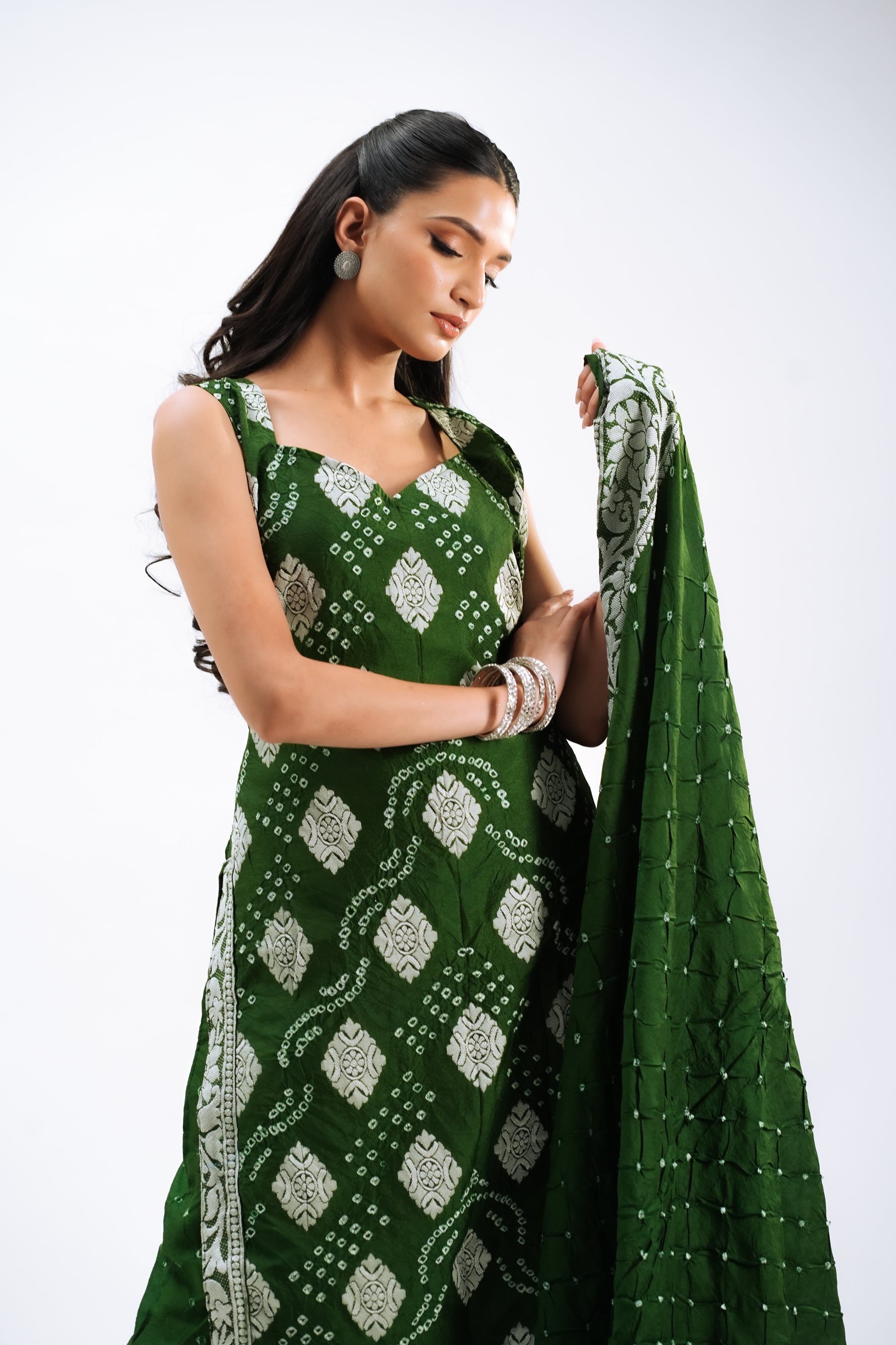 Emerald Bandhani Grace Set