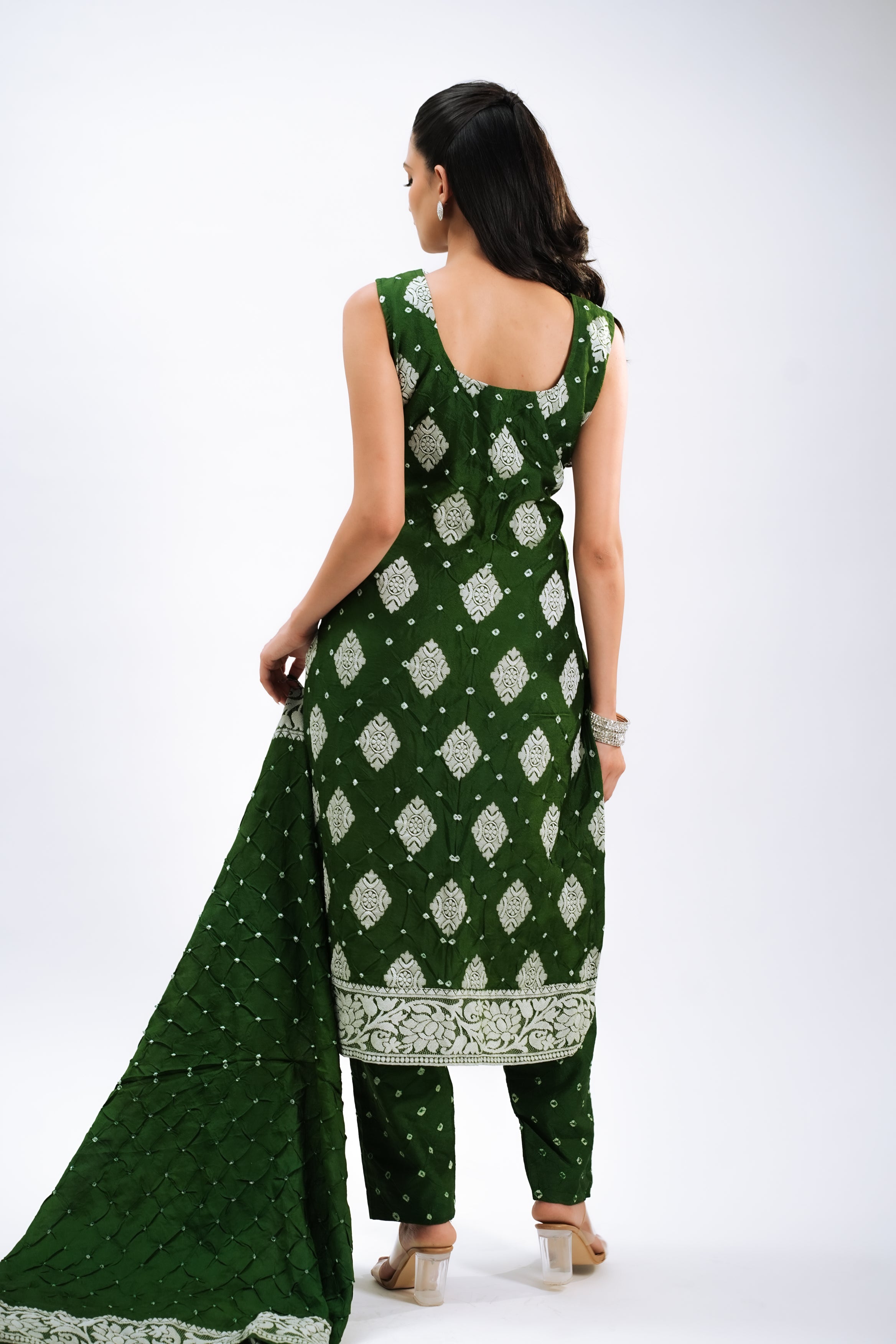 Emerald Bandhani Grace Set