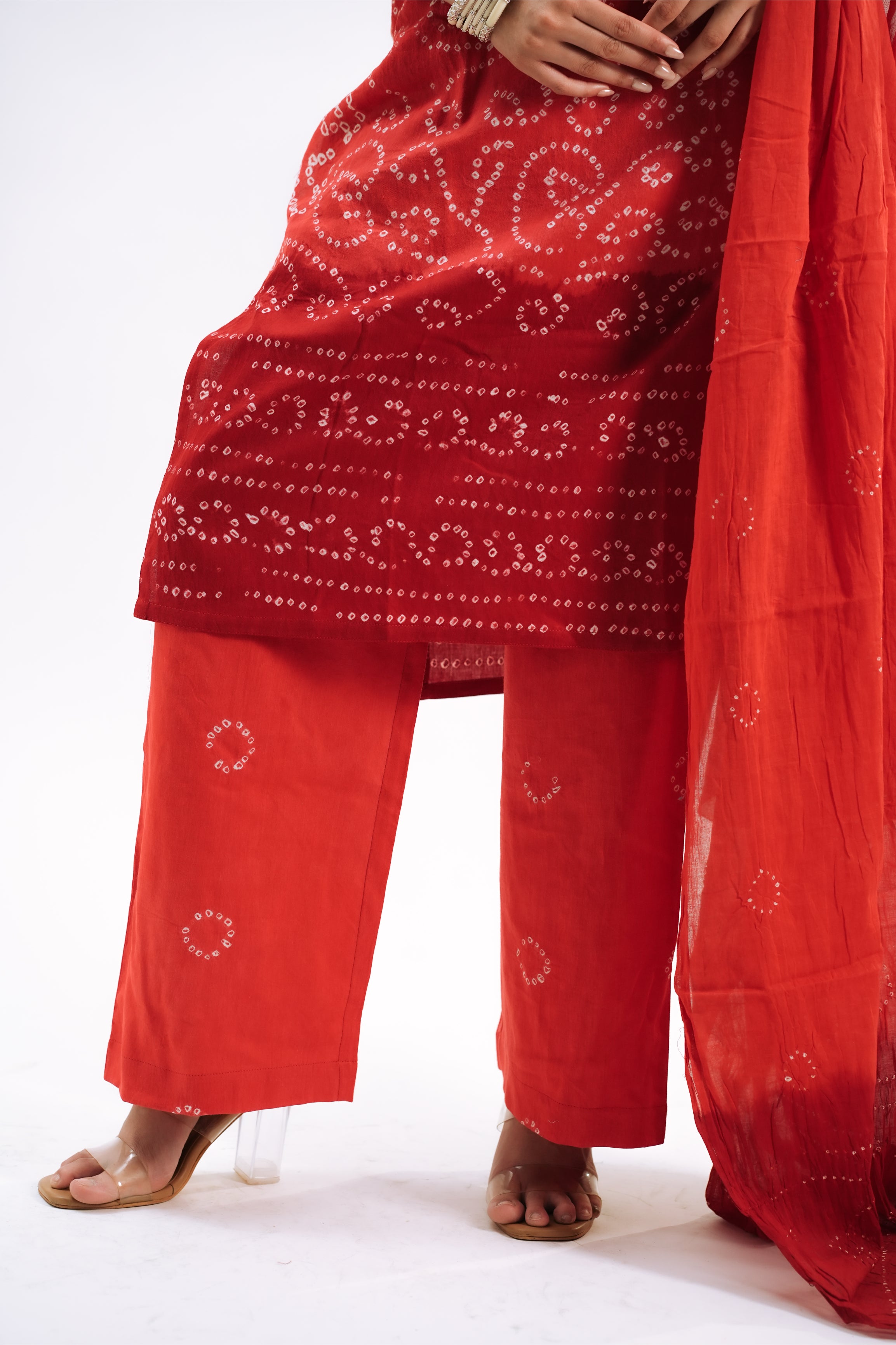 Crimson Bandhani Classic Set