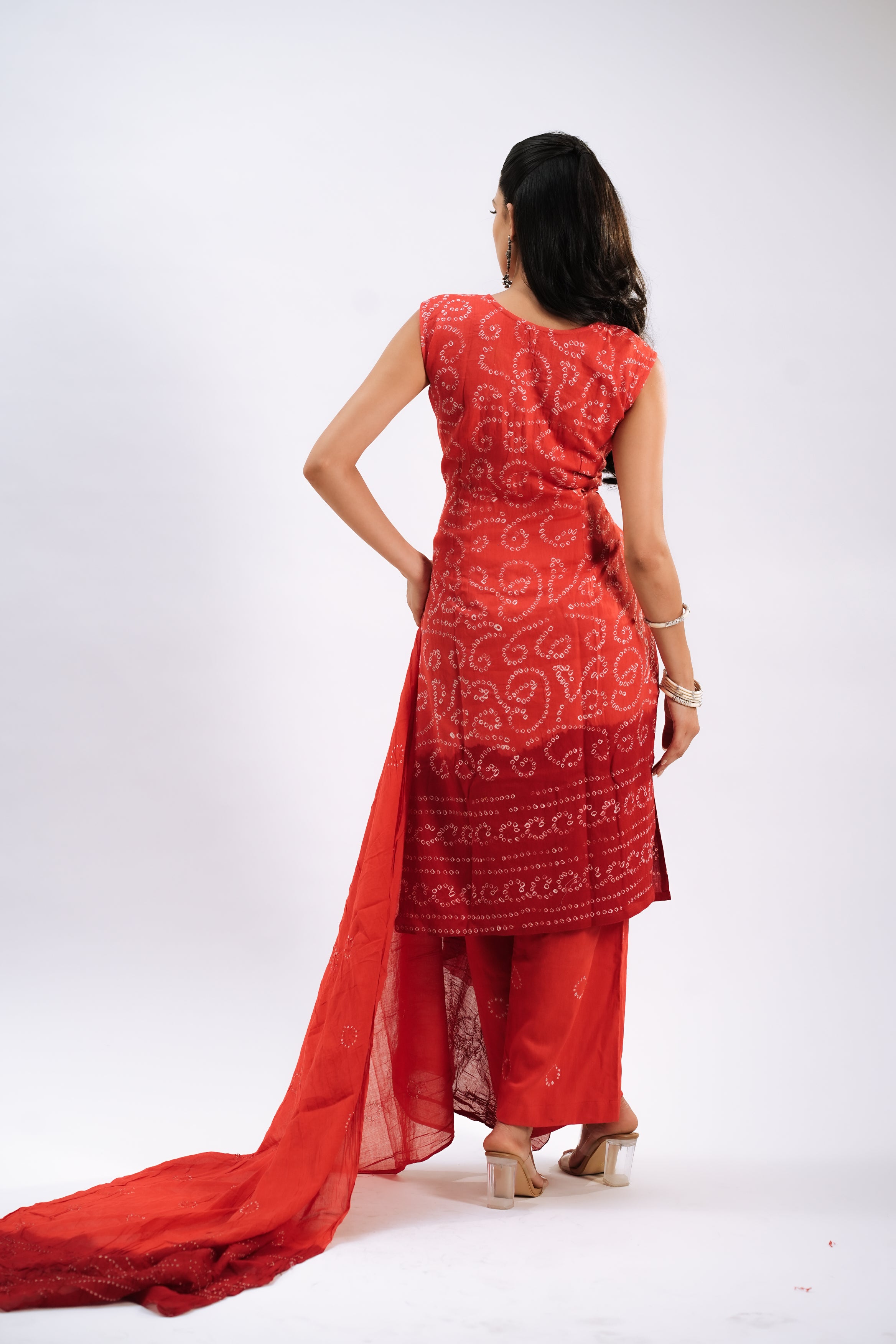 Crimson Bandhani Classic Set
