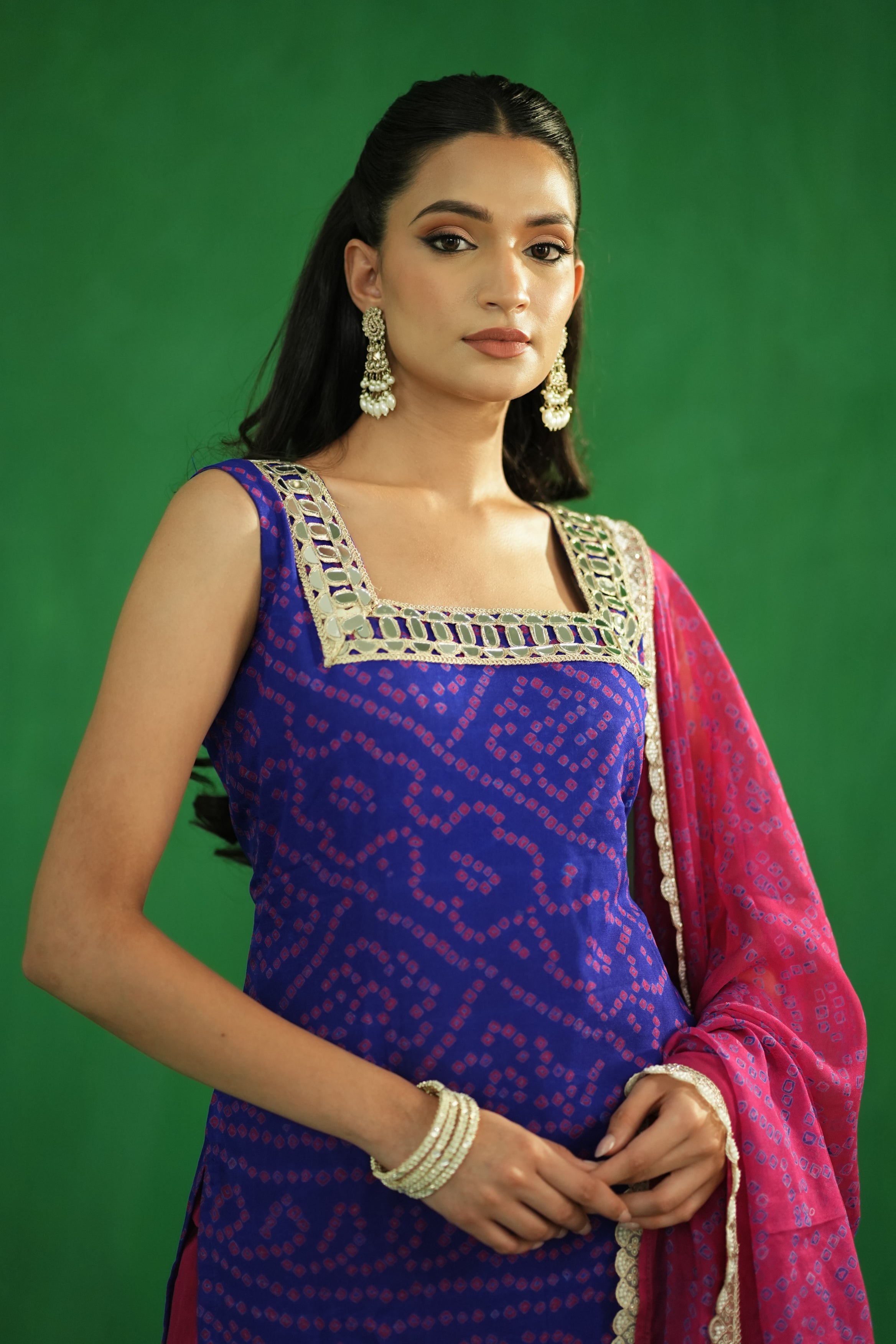 Bandhani Set in Pure Crepe Silk