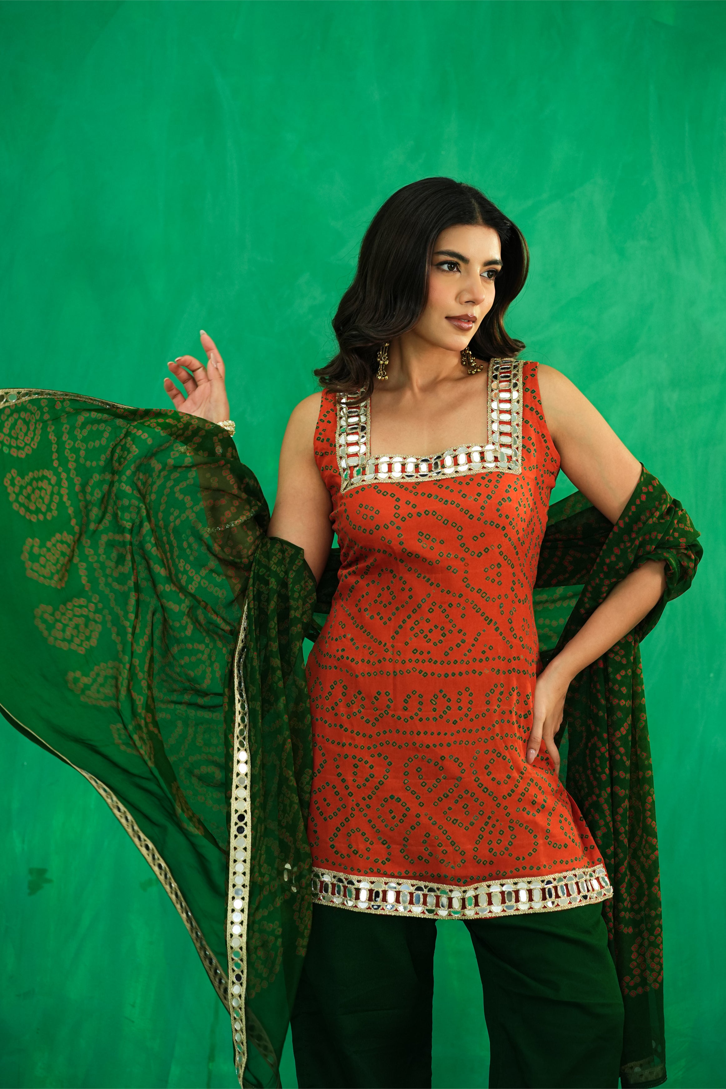 Bandhani Set in Pure Crepe Silk