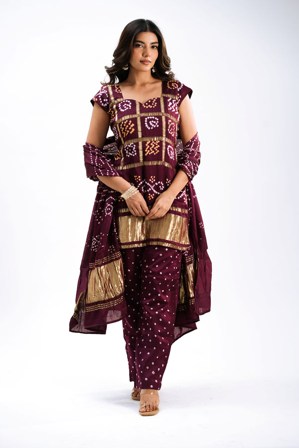 Gharchola in Wine – Modal Silk Edition
