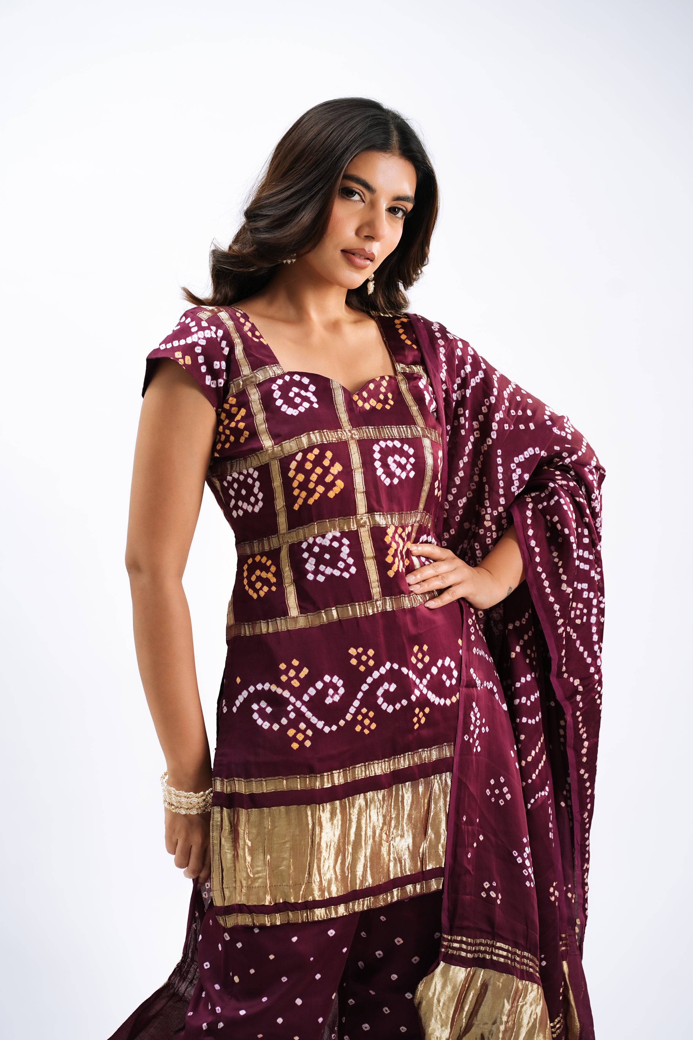 Gharchola in Wine – Modal Silk Edition