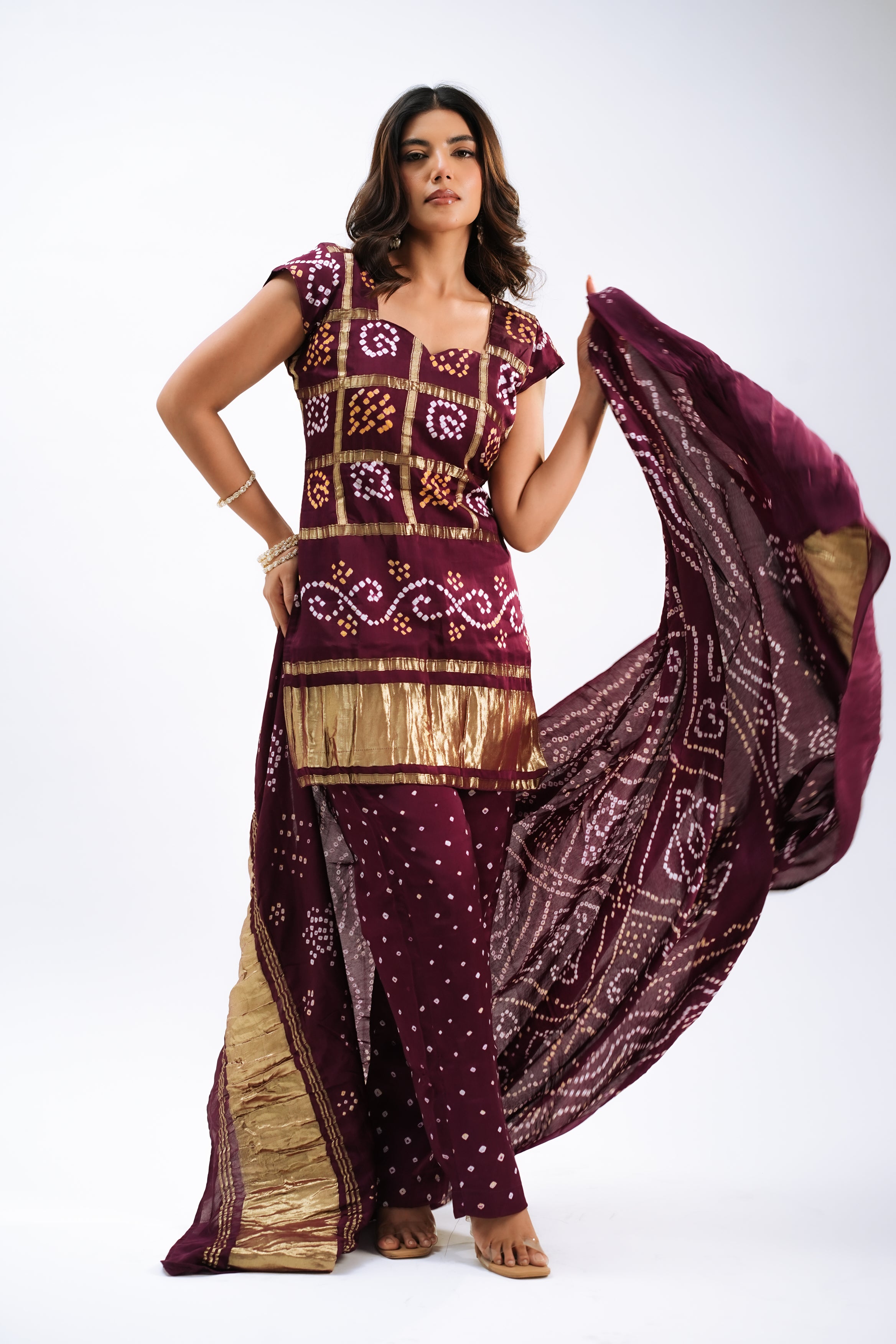 Gharchola in Wine – Modal Silk Edition