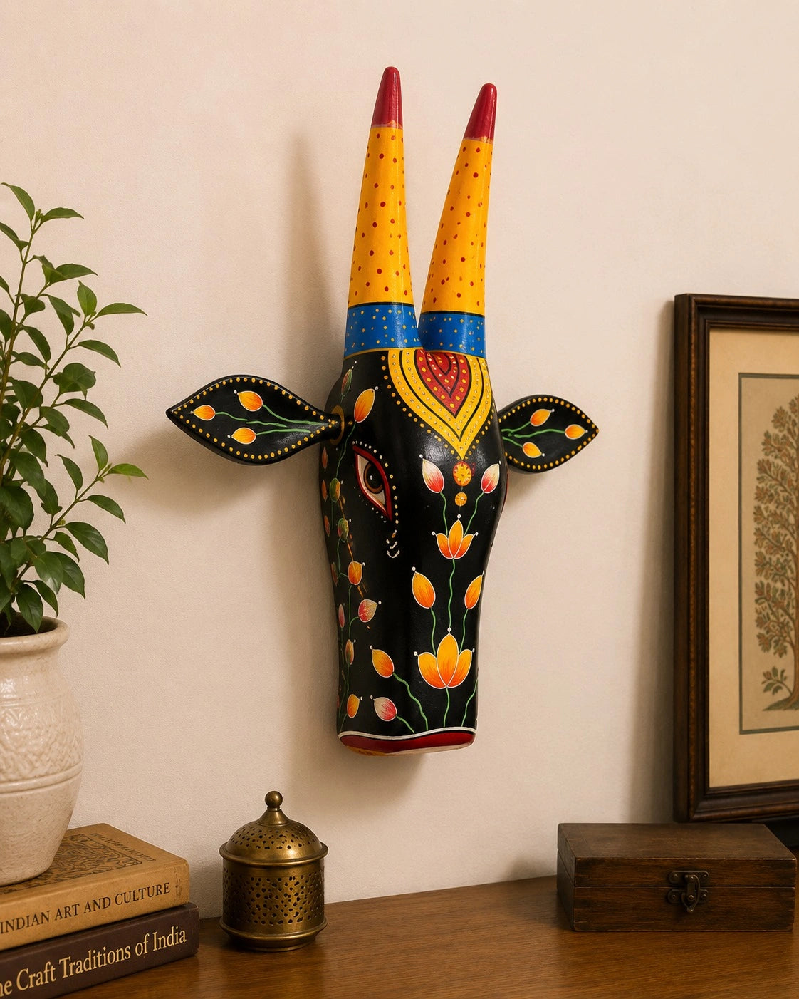 BLACK SACRED COW WALL ART