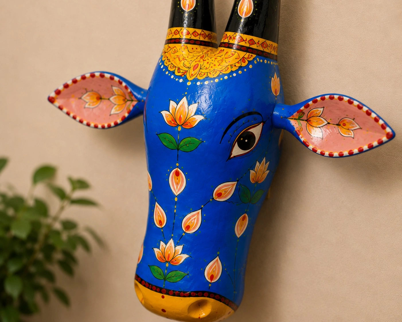 BLUE SACRED COW WALL ART